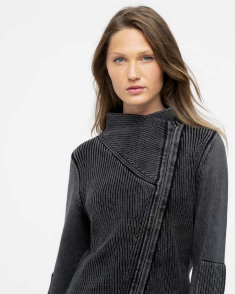 Stonewashed Motto Cardigan