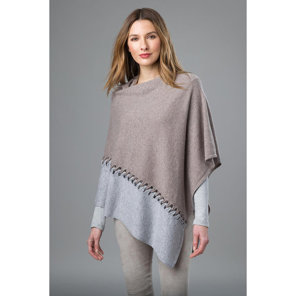 Twist Stitch Colorblock Poncho