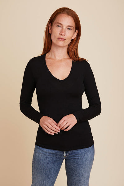 SOFT TOUCH L/S V-NECK - MAJESTIC FILATURES