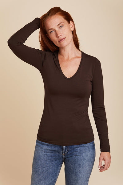 SOFT TOUCH L/S V-NECK - MAJESTIC FILATURES