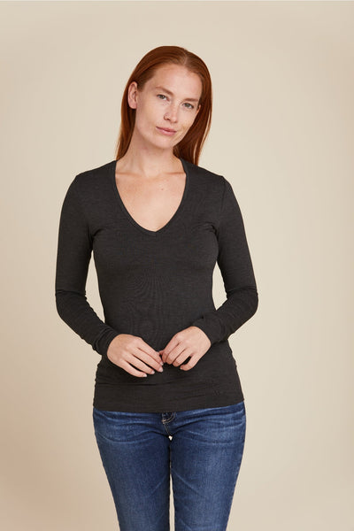 SOFT TOUCH L/S V-NECK - MAJESTIC FILATURES