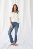 French Terry Semi-Relaxed Short Sleeve V-Neck Tee - V NECK S/S - Majestic Filatures North America