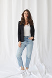 French Terry Brushed Fleece One-Button Blazer - BLAZER - Majestic Filatures North America