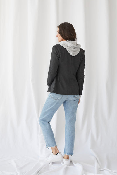 French Terry Brushed Fleece One-Button Blazer - BLAZER - Majestic Filatures North America