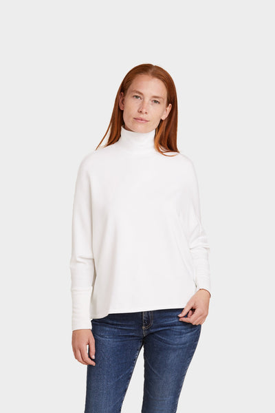 French Terry Long Sleeve Semi Relaxed Turtleneck - Majestic Filatures Official Site of North America