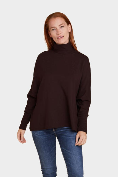 French Terry L/S Semi Relaxed Turtleneck - Majestic Filatures Official Site of North America