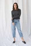 Cotton Cashmere Semi-Relaxed Long Sleeve Boatneck - BOATNECK L/S - Majestic Filatures North America