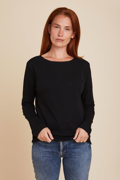 COTTON/CASHMERE SEMI RELAXED L/S BOATNECK - MAJESTIC FILATURES