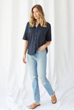Linen Stretch Elbow Sleeve Chemise - SHIRT - Majestic Filatures North America
