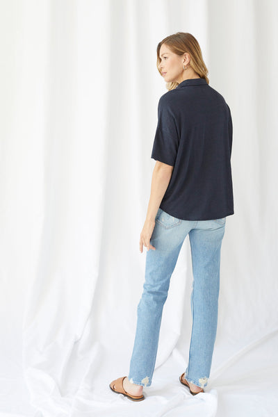 Linen Stretch Elbow Sleeve Chemise - SHIRT - Majestic Filatures North America