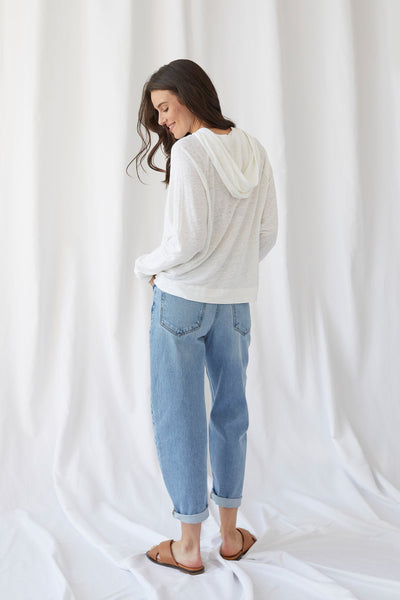 Linen Stretch Long Sleeve Hoodie - HOODIE L/S - Majestic Filatures North America