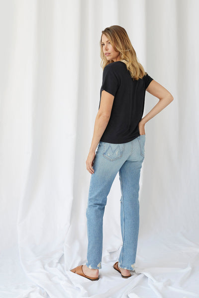 Stretch Linen Short Sleeve Crew Neck Tee - CREW S/S - Majestic Filatures North America
