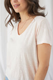 Linen Stretch Short Sleeve V-Neck Tee - V NECK S/S - Majestic Filatures North America