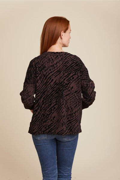 FRENCH TERRY NOVELTY SEMI RELAXED L/S V-NECK - MAJESTIC FILATURES