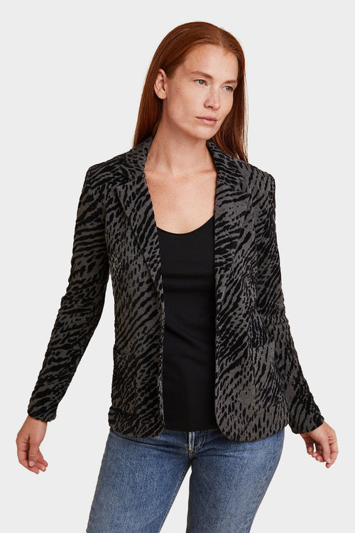 French Terry Novelty One Button Blazer - Majestic Filatures Official Site of North America