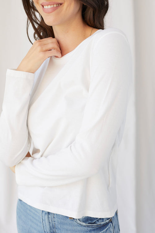 Cotton Silk Touch Long Sleeve Crewneck Shirt - CREW L/S - Majestic Filatures North America