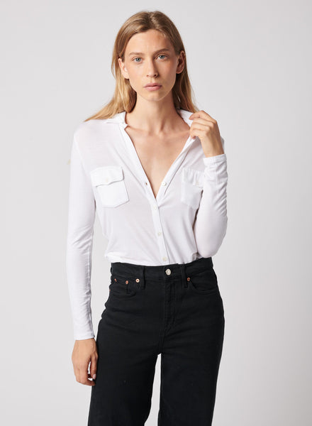 SOFT TOUCH EXTRAFINE LONG SLEEVE DOUBLE POCKET BUTTON-DOWN SHIRT - SHIRT - Majestic Filatures North America