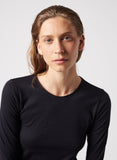 Cotton/Cashmere Long Sleeve Rolled Neckline Crewneck - CREW L/S - Majestic Filatures North America